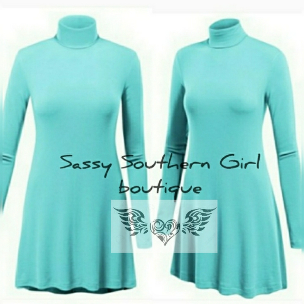 Aqua Tunic Turtleneck